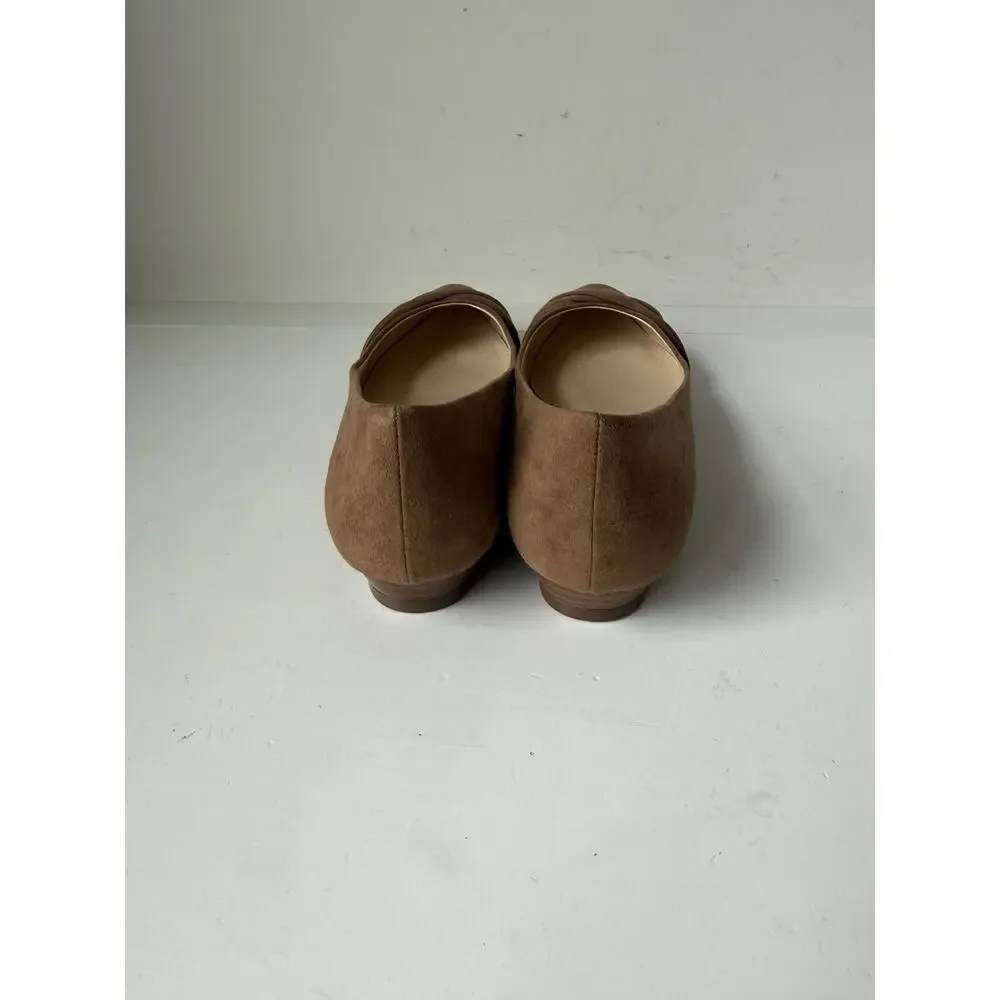 Coach & Four Ballet Flats Womens 8 Beige Bow Pointed Toe Slip On Casual Comfort